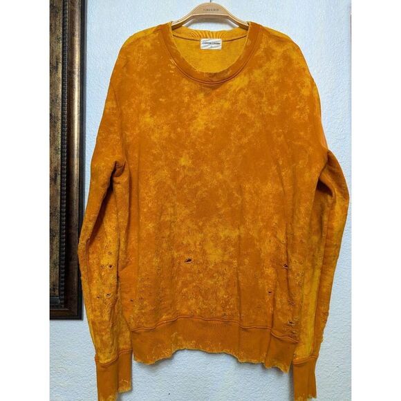 Cotton Citizen sweatshirt distressed orange color